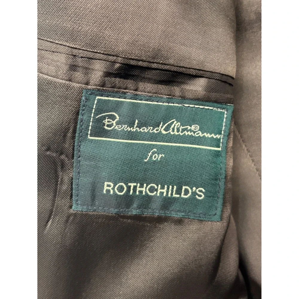 vtg Bernhard Altmann 40R 32x30 Brown Herringbone 2pc Pant Suit Flannel Tweed USA
